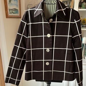 Ralph Lauren Brown and White Blazer with Grid Pattern